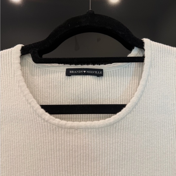 Brandy Melville White Ribbed Tank Top - Picture 2 of 5